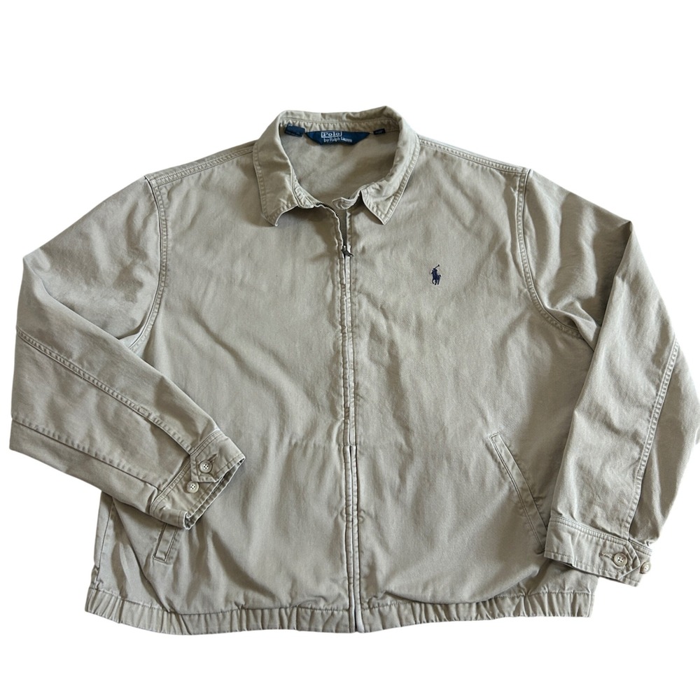 Polo Ralph Lauren Harrington Vtg Jacket XL Khaki Plaid Dadcore preppy golf